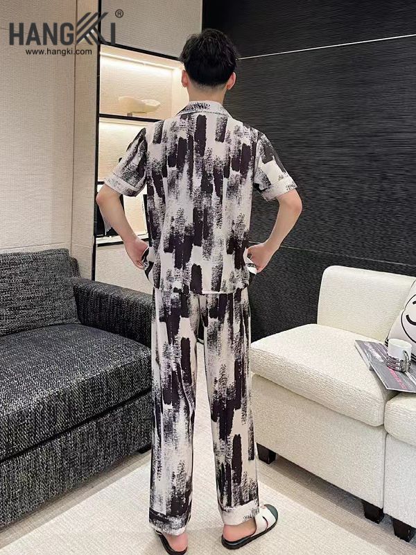 TC47 - Đồ Ngủ Pijama Nam Tay Cộc Quần Dài Lụa