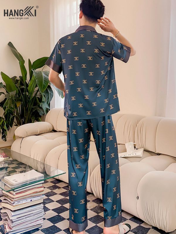 TC48 - Đồ Ngủ Pijama Nam Tay Cộc Quần Dài Lụa