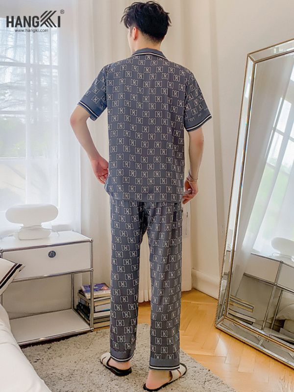 TC48 - Đồ Ngủ Pijama Nam Tay Cộc Quần Dài Lụa
