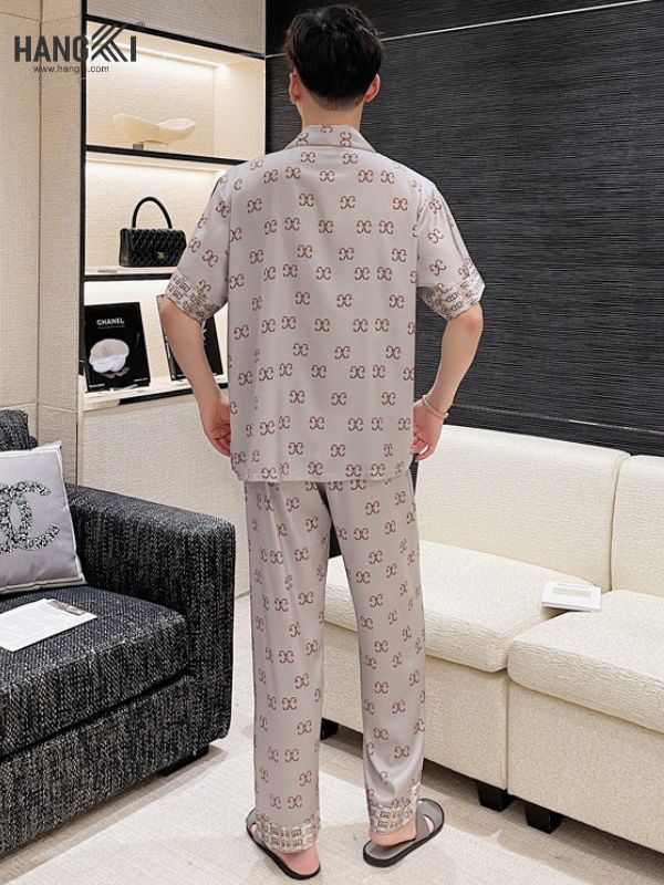 TC49 - Đồ Ngủ Pijama Nam Tay Cộc Quần Dài Lụa