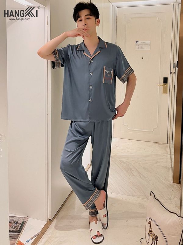 TC51 - Đồ Ngủ Pijama Nam Tay Cộc Quần Dài Lụa