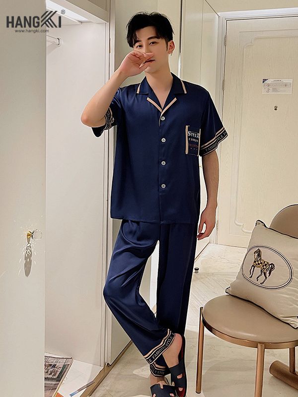 TC51 - Đồ Ngủ Pijama Nam Tay Cộc Quần Dài Lụa
