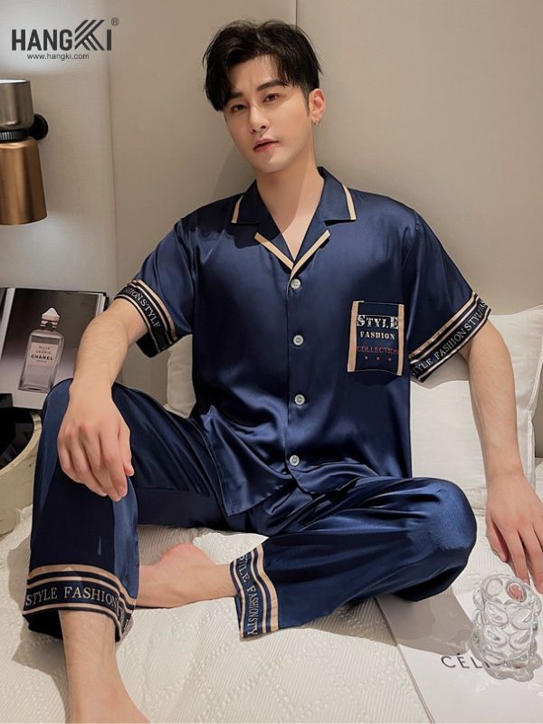 TC51 - Đồ Ngủ Pijama Nam Tay Cộc Quần Dài Lụa