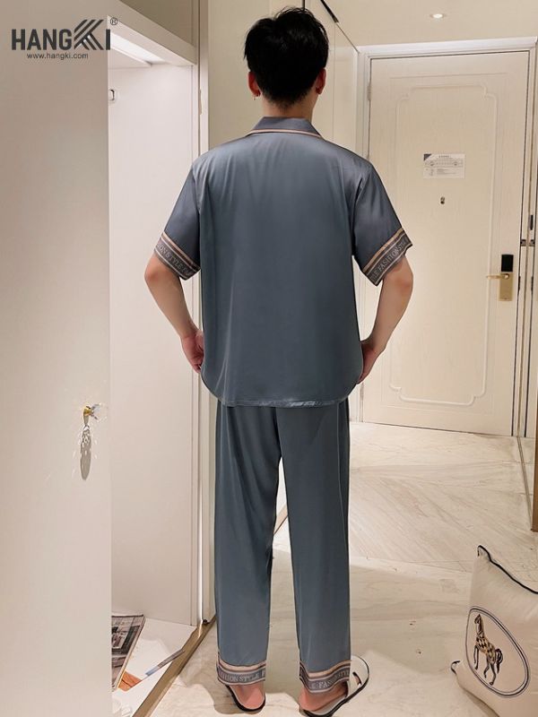 TC51 - Đồ Ngủ Pijama Nam Tay Cộc Quần Dài Lụa