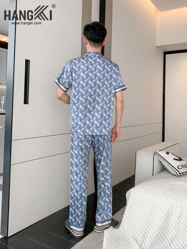TC81 - Đồ Ngủ Pijama Nam Tay Cộc Quần Dài Lụa