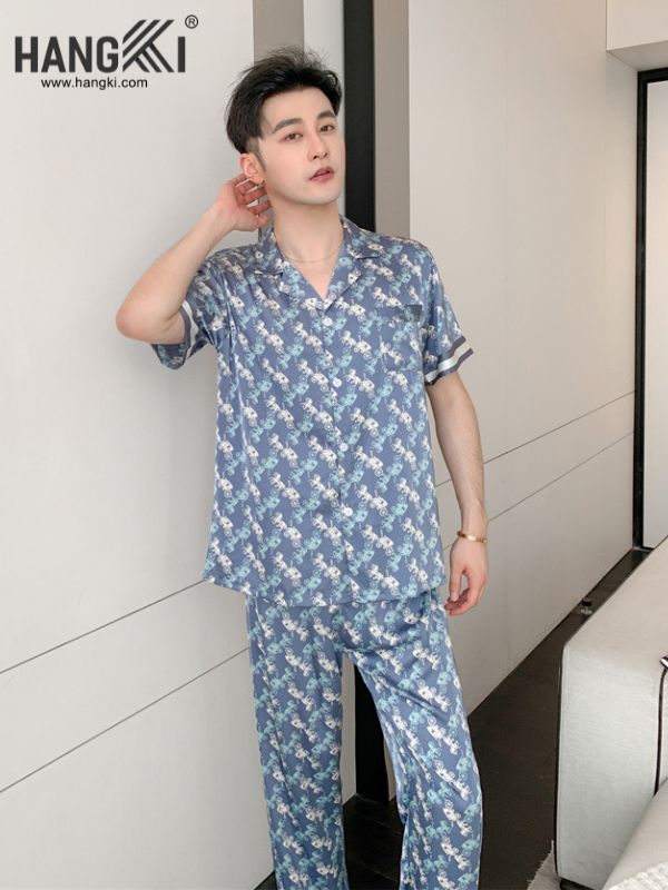 TC81 - Đồ Ngủ Pijama Nam Tay Cộc Quần Dài Lụa