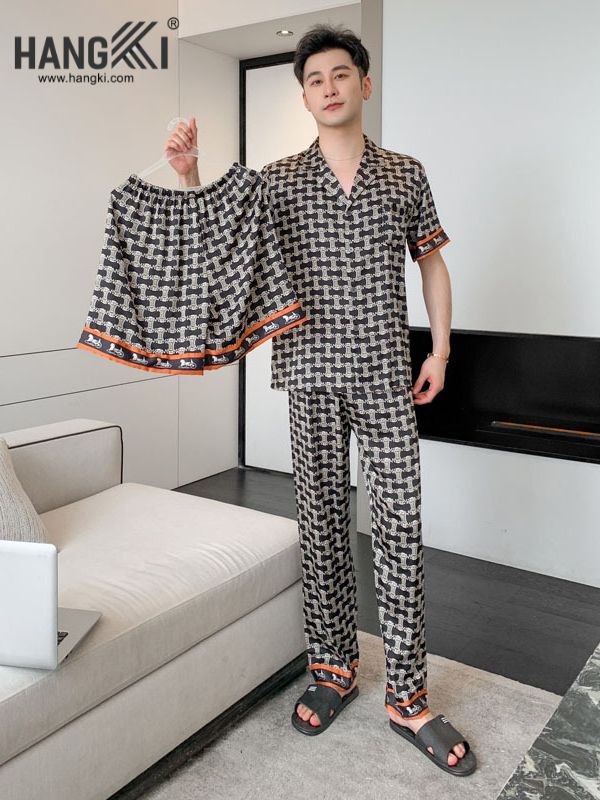 TC82 - Đồ Ngủ Pijama Nam Tay Cộc Quần Dài Lụa