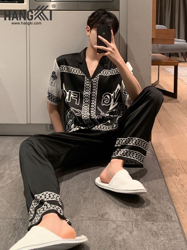 TC91 - Đồ Ngủ Pijama Nam Tay Cộc Quần Dài Lụa