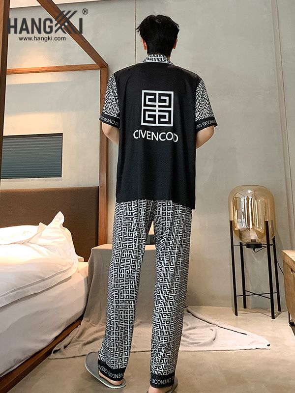 TC92 - Đồ Ngủ Pijama Nam Tay Cộc Quần Dài Lụa