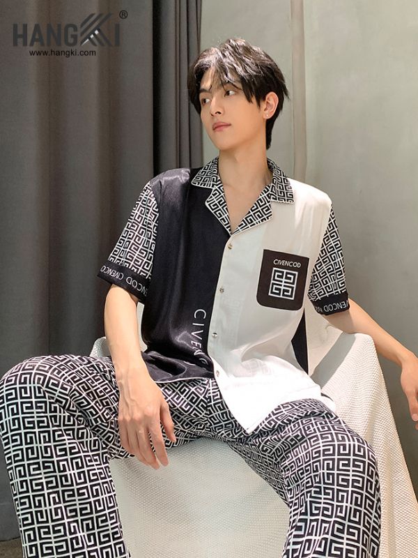 TC92 - Đồ Ngủ Pijama Nam Tay Cộc Quần Dài Lụa