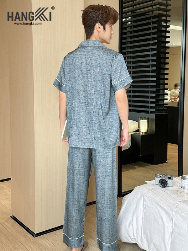 TC93 - Đồ Ngủ Pijama Nam Tay Cộc Quần Dài Lụa