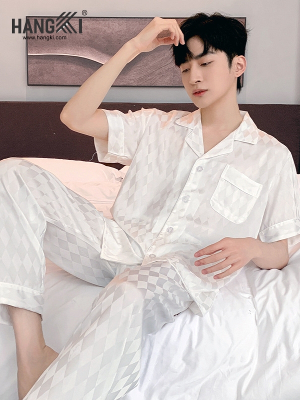 TC97 - Đồ Ngủ Pijama Nam Tay Cộc Quần Dài Lụa