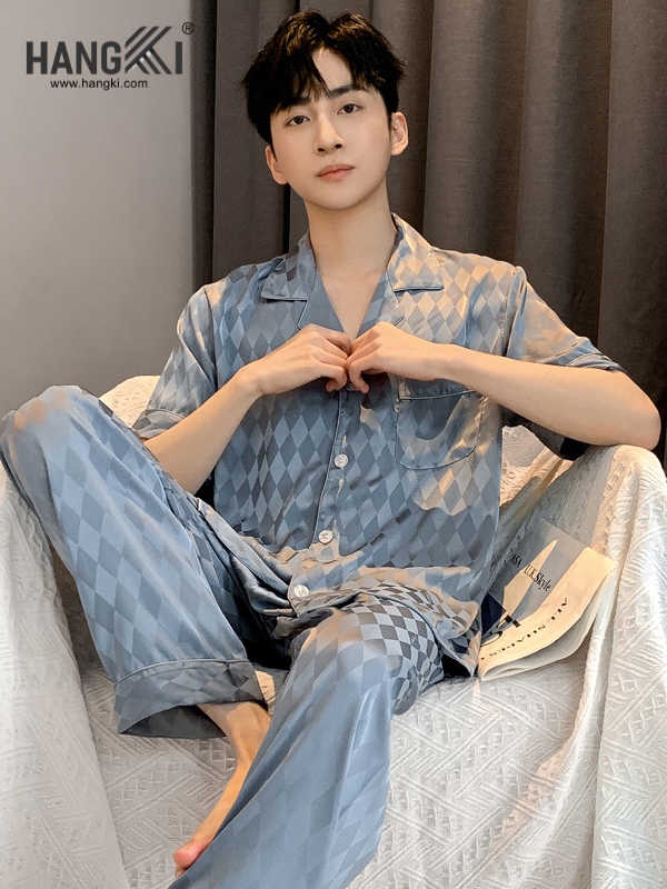 TC97 - Đồ Ngủ Pijama Nam Tay Cộc Quần Dài Lụa