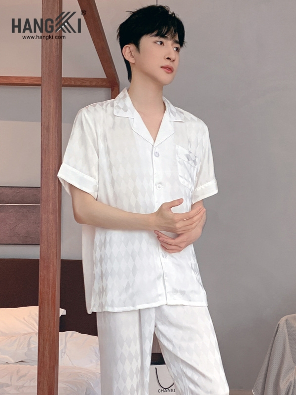 TC97 - Đồ Ngủ Pijama Nam Tay Cộc Quần Dài Lụa