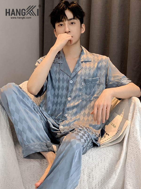 TC97 - Đồ Ngủ Pijama Nam Tay Cộc Quần Dài Lụa