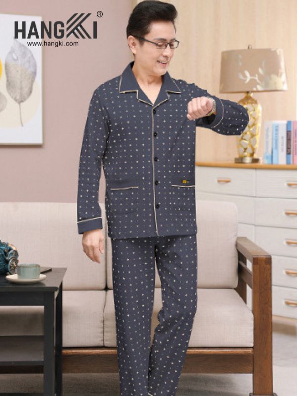 TD189 - Đồ Ngủ Pijama Nam Tay Dài Quần Dài Cotton