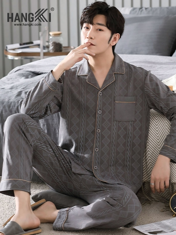 TD196 - Đồ Ngủ Pijama Nam Tay Dài Quần Dài Cotton