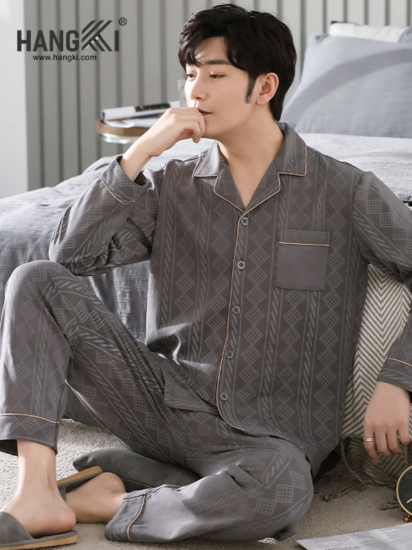TD196 - Đồ Ngủ Pijama Nam Tay Dài Quần Dài Cotton