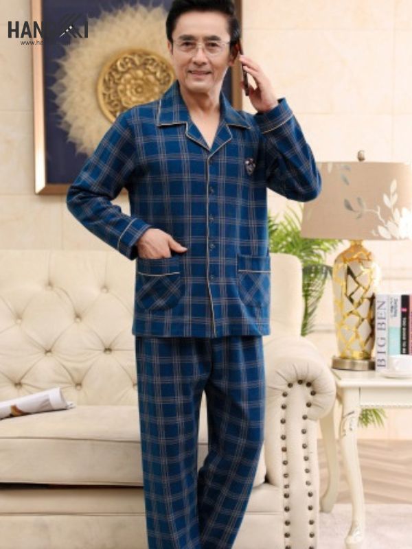 TD47 - Đồ Ngủ Pijama Nam Tay Dài Quần Dài Cotton