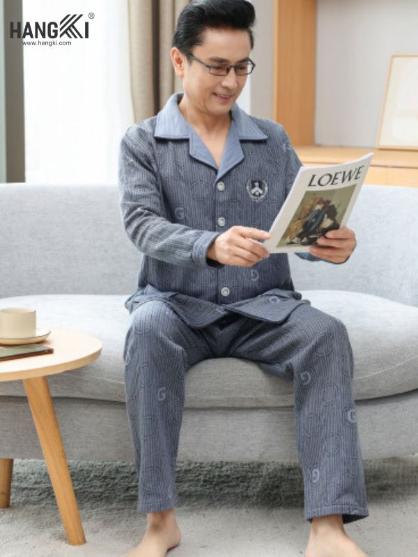 TD48 - Đồ Ngủ Pijama Nam Tay Dài Quần Dài Cotton