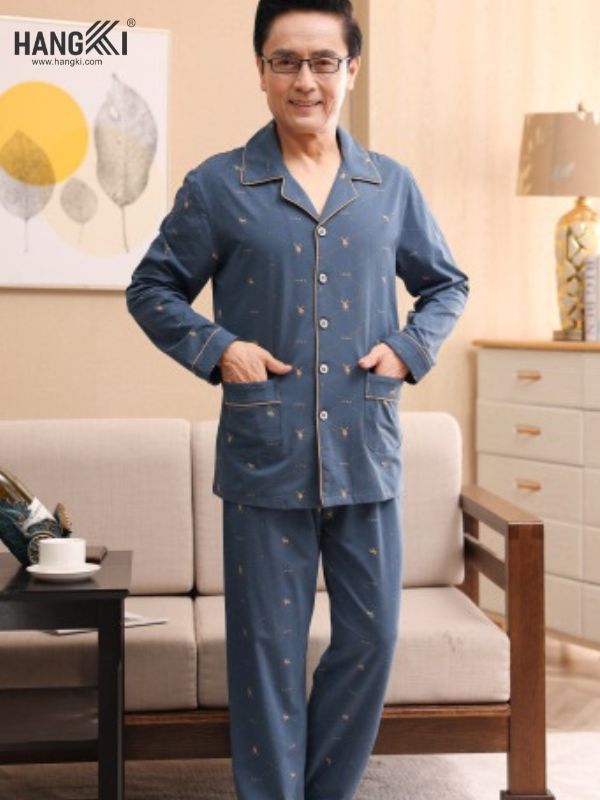 TD50 - Đồ Ngủ Pijama Nam Tay Dài Quần Dài Cotton