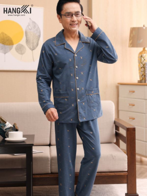 TD50 - Đồ Ngủ Pijama Nam Tay Dài Quần Dài Cotton