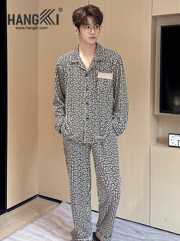 TD512 - Đồ Ngủ Pijama Nam Tay Dài Quần Dài Cotton
