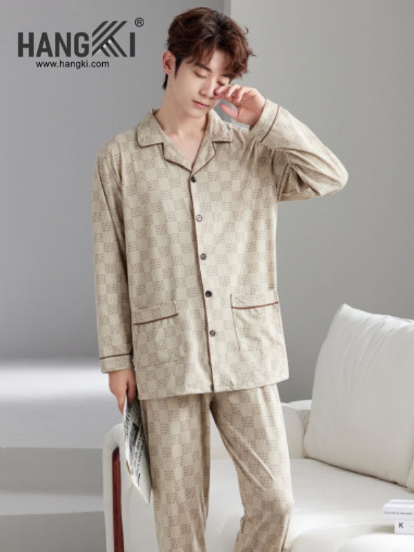 TD524 - Đồ Ngủ Pijama Nam Tay Dài Quần Dài Cotton