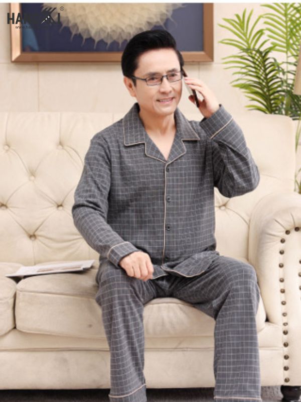 TD534 - Đồ Ngủ Pijama Nam Tay Dài Quần Dài Cotton