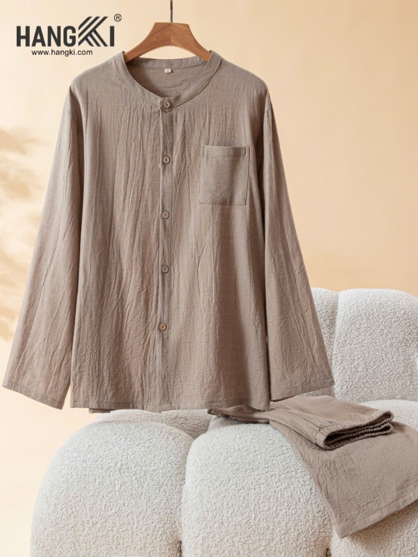 TD547 - Đồ Ngủ Pijama Nam Tay Dài Quần Dài Cotton