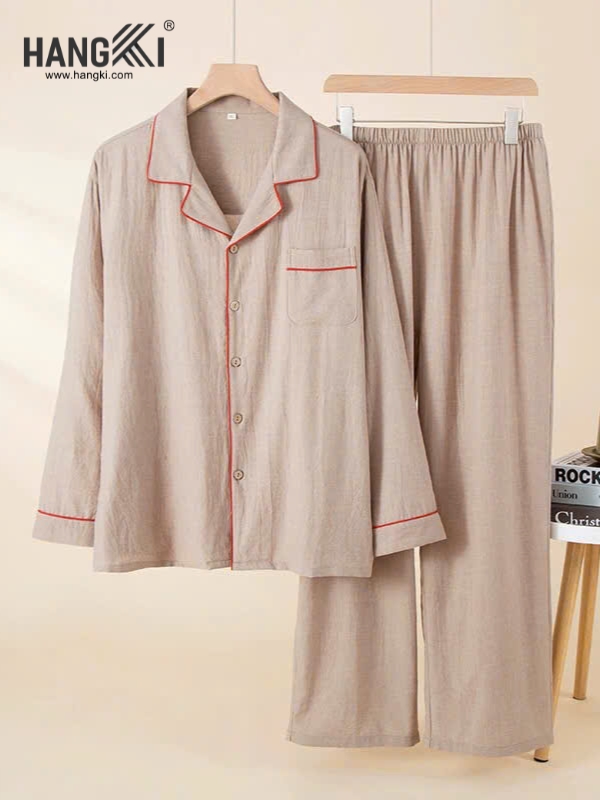 TD550 - Đồ Ngủ Pijama Nam Tay Dài Quần Dài Cotton