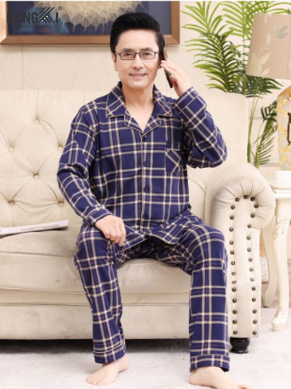 TD62 - Đồ Ngủ Pijama Nam Tay Dài Quần Dài Cotton