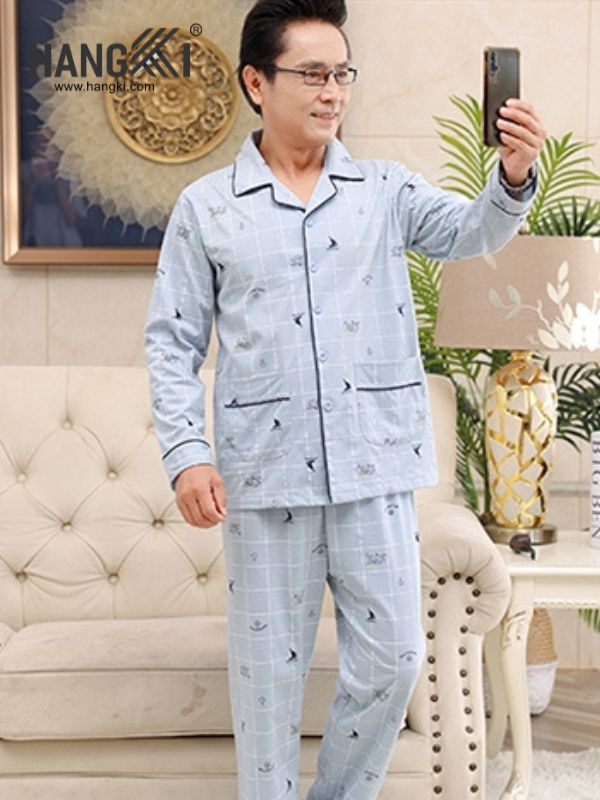 TD71 - Đồ Ngủ Pijama Nam Tay Dài Quần Dài Cotton