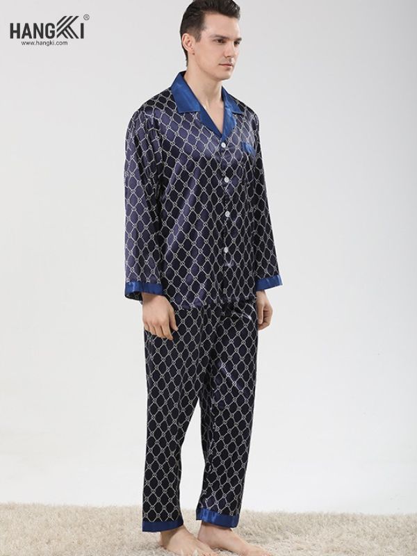 TD01 - Đồ Ngủ Pijama Nam Tay Dài Quần Dài Lụa
