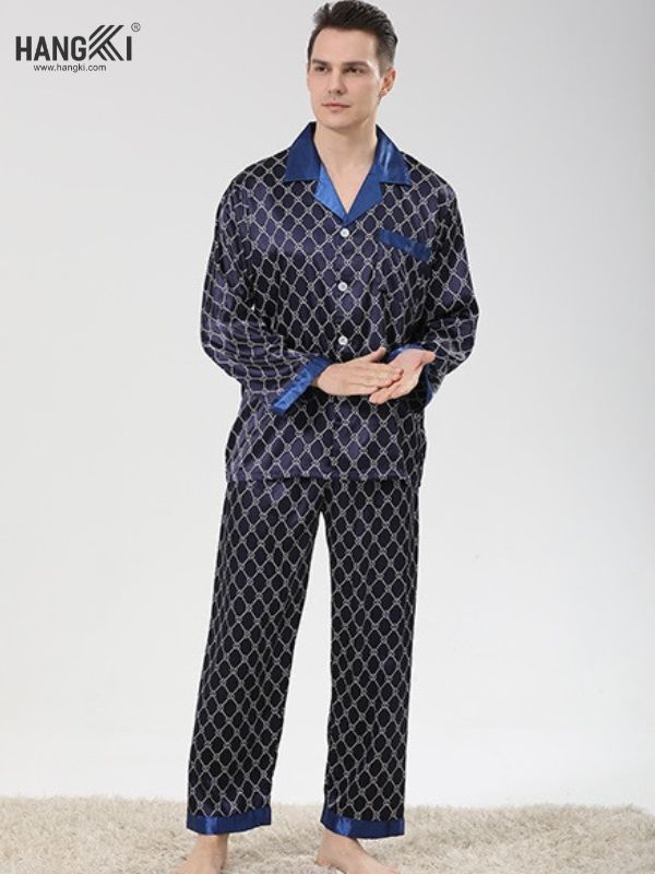 TD01 - Đồ Ngủ Pijama Nam Tay Dài Quần Dài Lụa