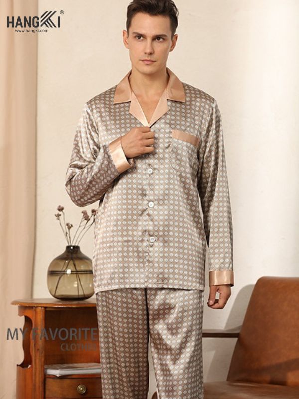 TD02 - Đồ Ngủ Pijama Nam Tay Dài Quần Dài Lụa