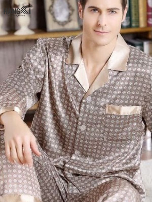 TD02 - Đồ Ngủ Pijama Nam Tay Dài Quần Dài Lụa