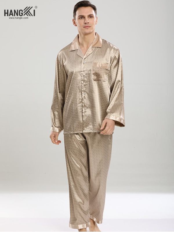 TD03 - Đồ Ngủ Pijama Nam Tay Dài Quần Dài Lụa