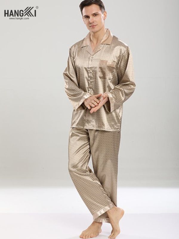 TD03 - Đồ Ngủ Pijama Nam Tay Dài Quần Dài Lụa