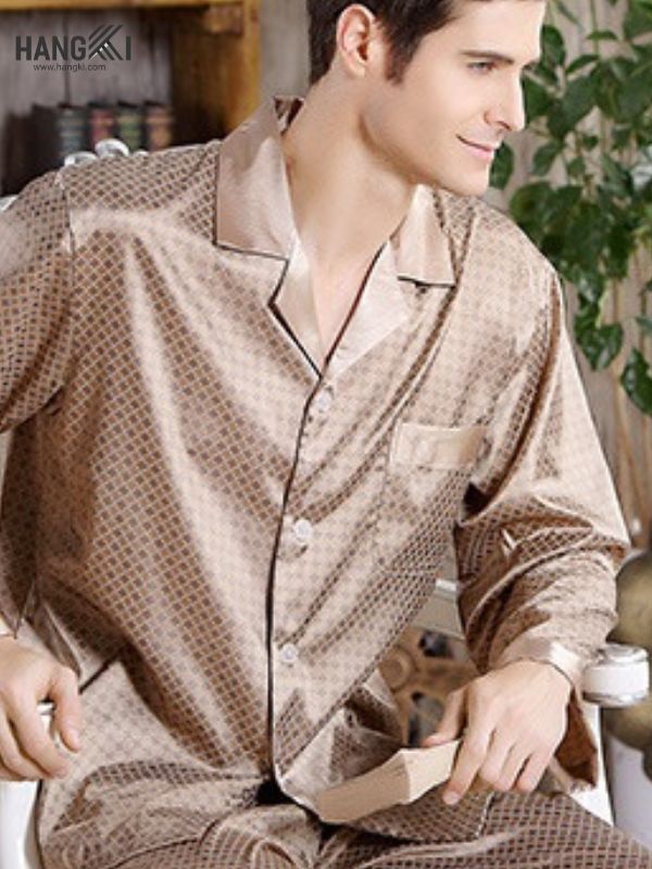 TD03 - Đồ Ngủ Pijama Nam Tay Dài Quần Dài Lụa