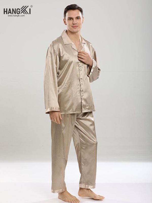 TD03 - Đồ Ngủ Pijama Nam Tay Dài Quần Dài Lụa