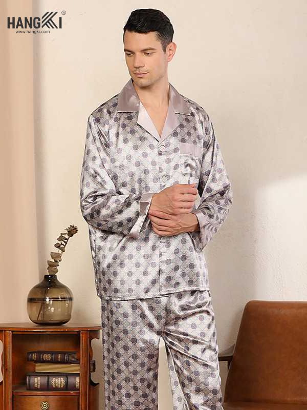 TD04 - Đồ Ngủ Pijama Nam Tay Dài Quần Dài Lụa