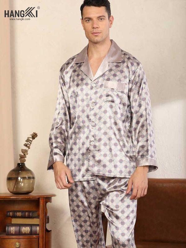 TD04 - Đồ Ngủ Pijama Nam Tay Dài Quần Dài Lụa