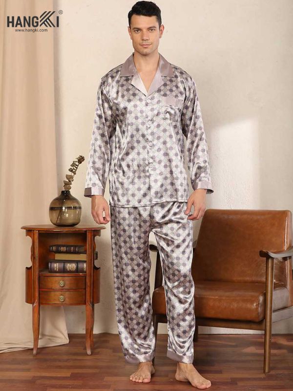 TD04 - Đồ Ngủ Pijama Nam Tay Dài Quần Dài Lụa