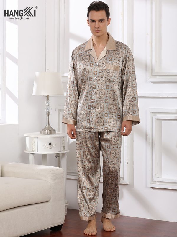 TD05 - Đồ Ngủ Pijama Nam Tay Dài Quần Dài Lụa