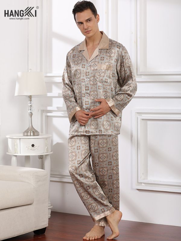 TD05 - Đồ Ngủ Pijama Nam Tay Dài Quần Dài Lụa