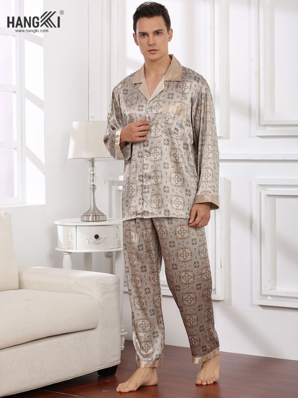 TD05 - Đồ Ngủ Pijama Nam Tay Dài Quần Dài Lụa