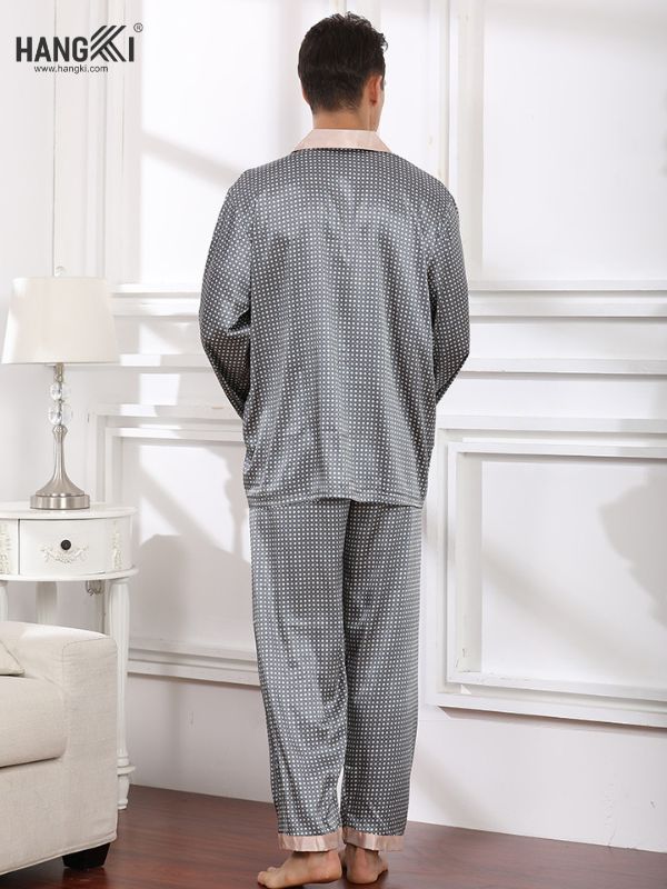 TD06 - Đồ Ngủ Pijama Nam Tay Dài Quần Dài Lụa