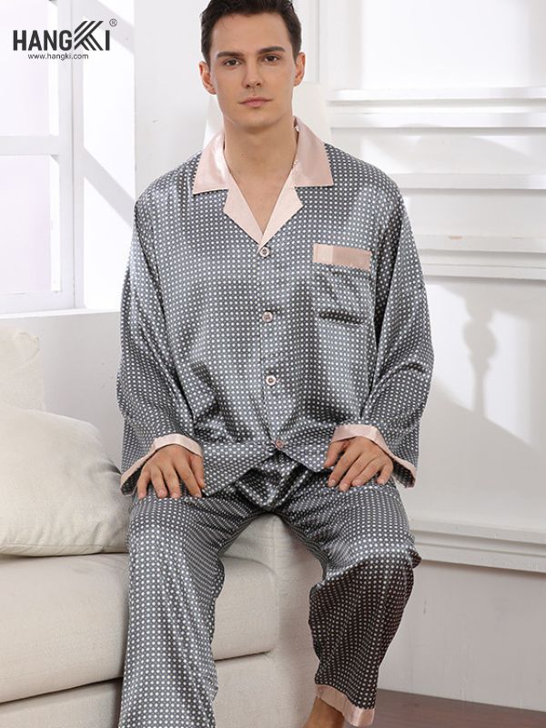 TD06 - Đồ Ngủ Pijama Nam Tay Dài Quần Dài Lụa