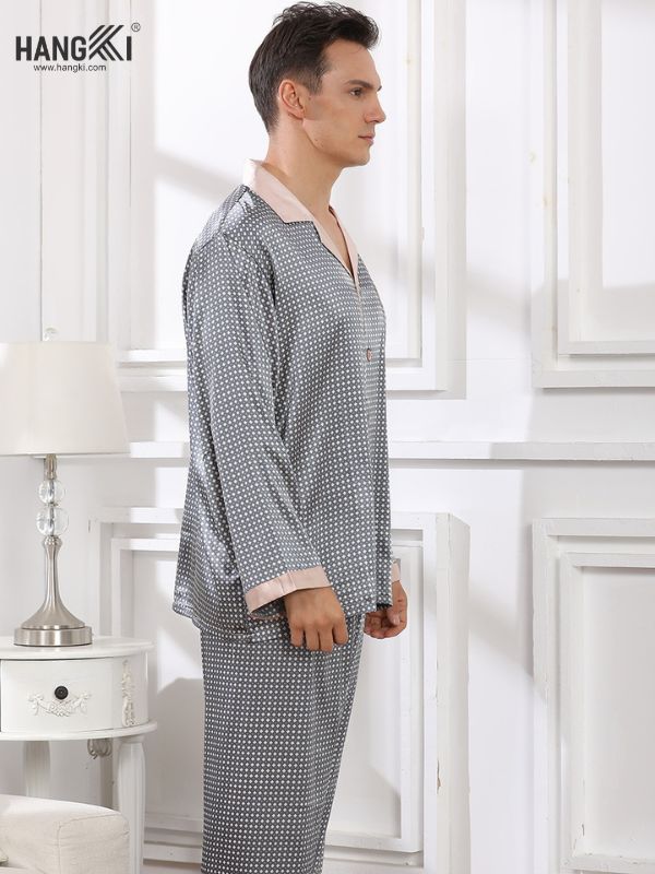 TD06 - Đồ Ngủ Pijama Nam Tay Dài Quần Dài Lụa
